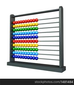 3d render of an abacus with colorful balls