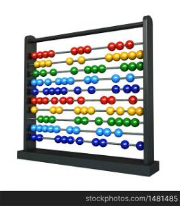 3d render of an abacus with colotful balls