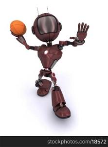 3D Render of an android playing American Football