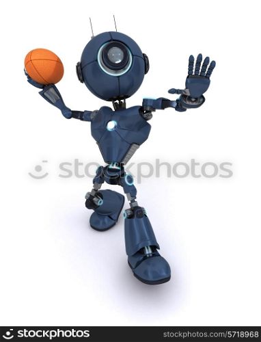 3D Render of an android playing American Football