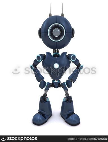 3D Render of an Android standing guard