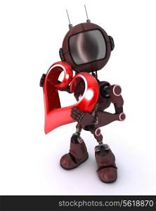 3D Render of an Android with Heart