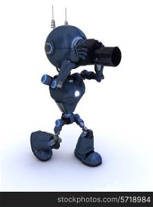 3D Render of an Android with SLR Camera