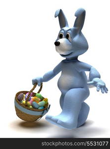 3D Render of an Easter Bunny with Easter Egg