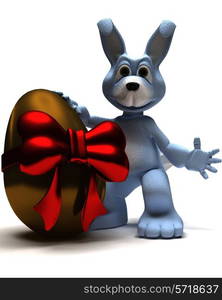 3D Render of an Easter Bunny with Easter Egg