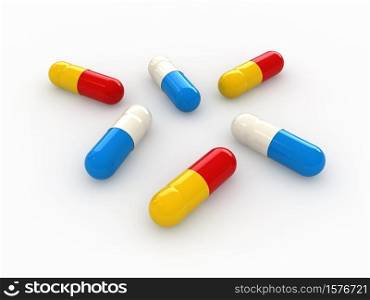 3d render of antibiotic capsule