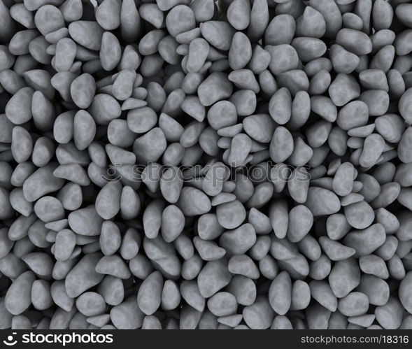 3d render of background texture of natural pebbles