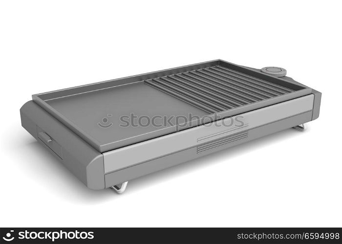 3D render of barbecue on white background