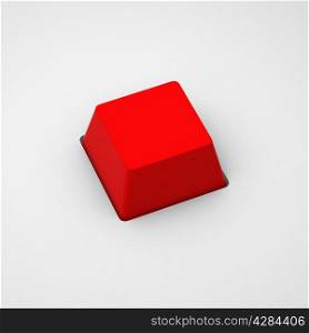 3d render of blank red keyboard button
