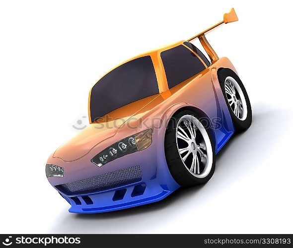 3D render of charicature of japanese drift car