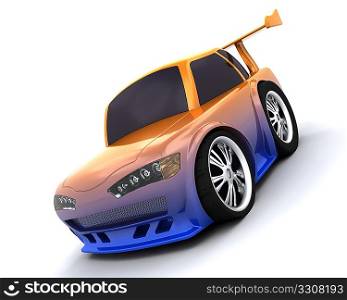3D render of charicature of japanese drift car