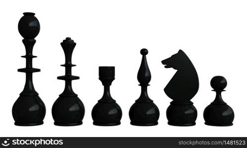 3d render of chess pieces isolated over white background