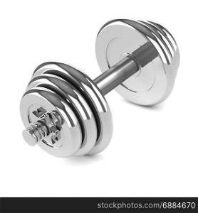 3d render of chrome weights top view