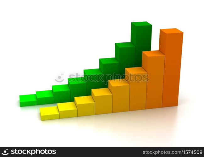 3d render of column growth chart