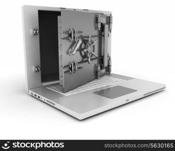 3d render of computer security