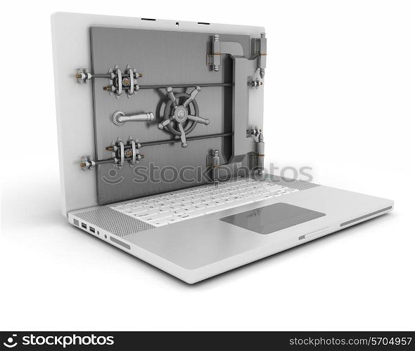 3d render of computer security