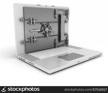 3d render of computer security