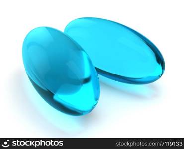 3d render of gel capsules isolated over white background