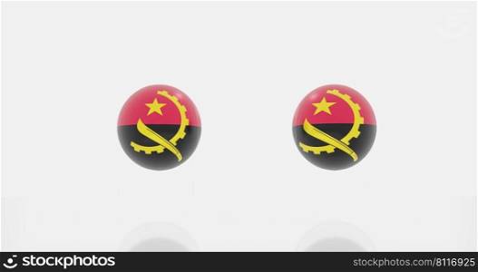 3d render of globe in angola flag for icon or symbol.