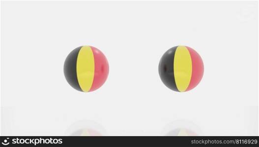 3d render of globe in Belgium countries flag for icon or symbol.