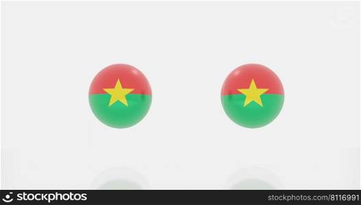 3d render of globe in Burkina Faso flag for icon or symbol.