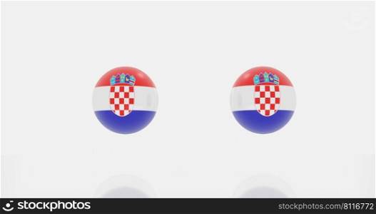 3d render of globe in Croatia flag for icon or symbol.