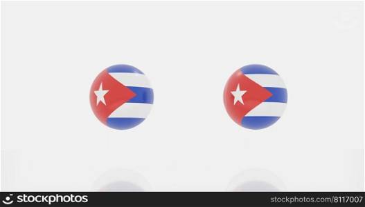 3d render of globe in Cuba flag for icon or symbol.