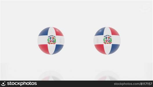 3d render of globe in dominican republic flag for icon or symbol.
