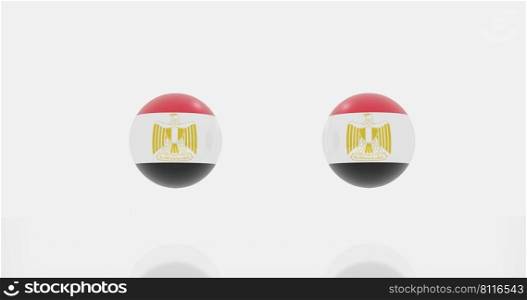 3d render of globe in Egypt flag for icon or symbol.