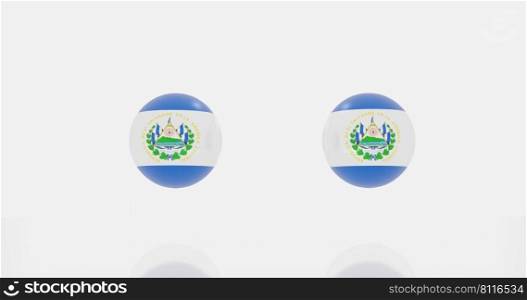 3d render of globe in El Salvador flag for icon or symbol.