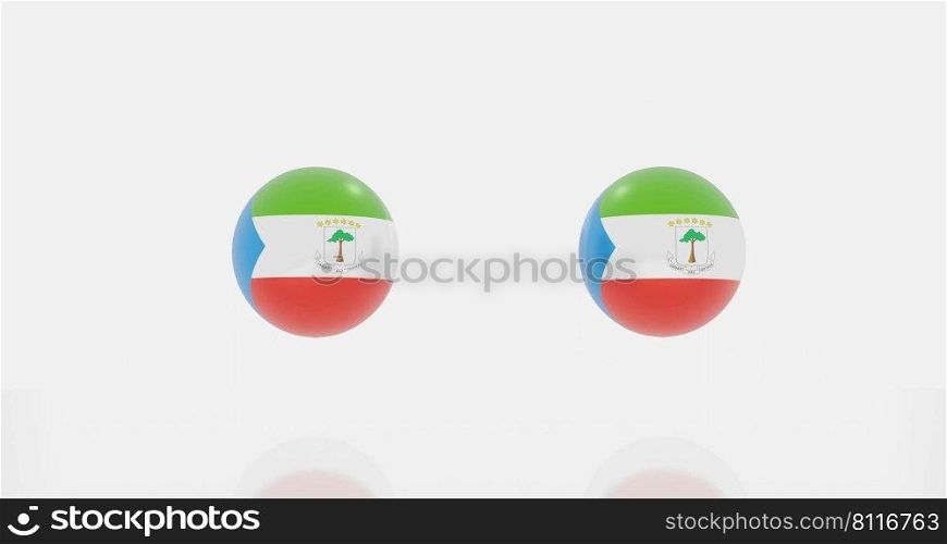 3d render of globe in Equatorial Guinea flag for icon or symbol.