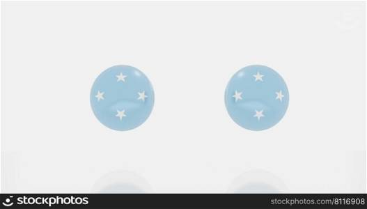 3d render of globe in Federated States of Micronesia flag for icon or symbol.