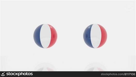3d render of globe in France countries flag for icon or symbol.