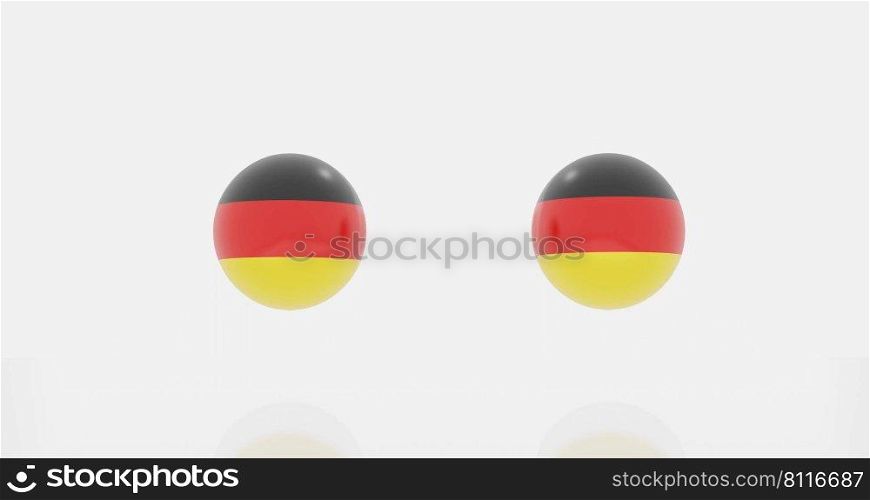 3d render of globe in Germany countries flag for icon or symbol.