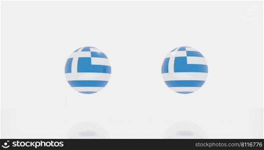 3d render of globe in Greece flag for icon or symbol.