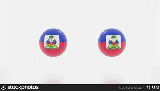 3d render of globe in Haiti flag for icon or symbol.