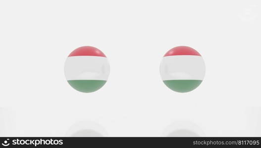 3d render of globe in Hungary flag for icon or symbol.