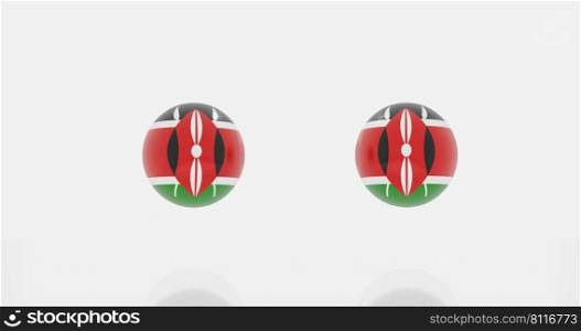 3d render of globe in Kenya flag for icon or symbol.
