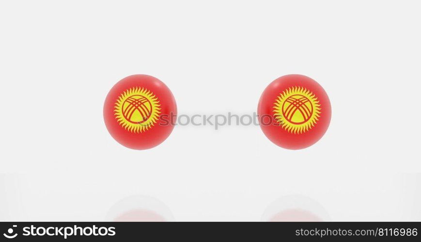 3d render of globe in Kyrgyzstan flag for icon or symbol.