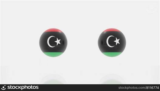 3d render of globe in Libya flag for icon or symbol.