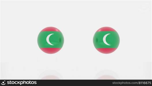3d render of globe in Maldives flag for icon or symbol.
