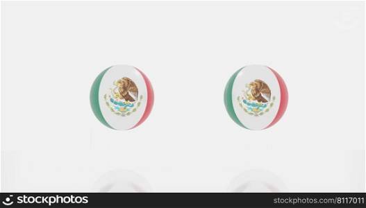 3d render of globe in Mexico countries flag for icon or symbol.