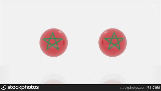 3d render of globe in Morocco flag for icon or symbol.