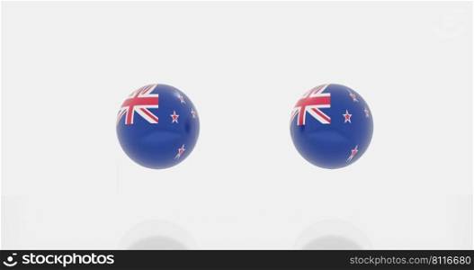3d render of globe in New zealand flag for icon or symbol.