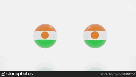 3d render of globe in Niger flag for icon or symbol.