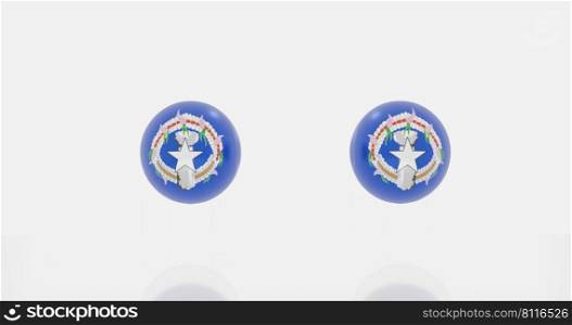 3d render of globe in Northern Mariana Islands flag for icon or symbol.