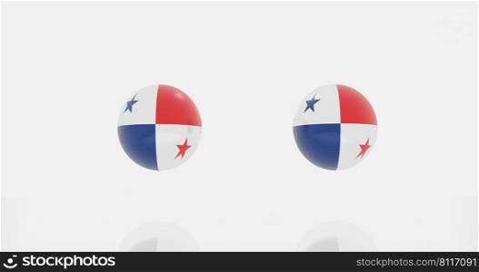 3d render of globe in Panama flag for icon or symbol.