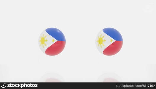 3d render of globe in Philippines flag for icon or symbol.