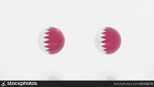 3d render of globe in Qatar flag for icon or symbol.