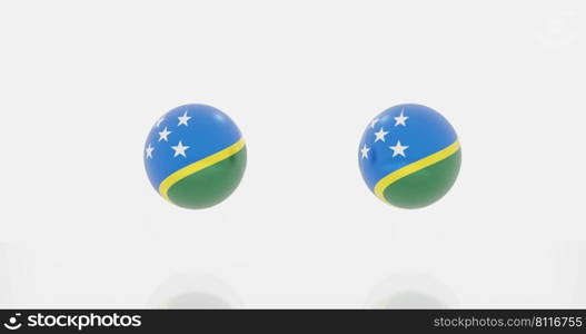 3d render of globe in Solomon islands flag for icon or symbol.